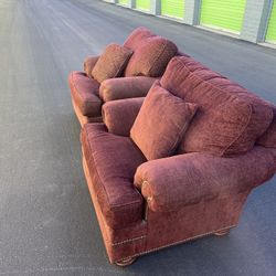 Two Big Red Couch Chairs 