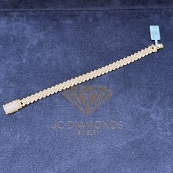 Bracelet Diamonds  Baguett And Round Real 10k Gold 