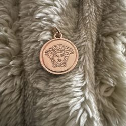 Vintage Versace Zipper Pull Goldtone Medallion - with Free Chain