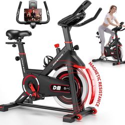 Exercise Bike, DMASUN Classic Brake Pad Stationary Bike for Home with 300 LBS Capacity, Indoor Bike with Comfortable Seat Cushion, Digital 