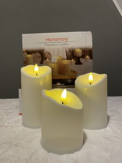 3 LED Pillar Candles Battery 