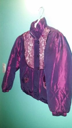 Girls purple jacket. . Size small fits 7/8 year old..great condition!
