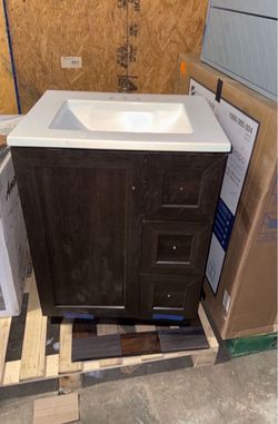 25” Bathroom Vanity with top bath white sink cabinet
