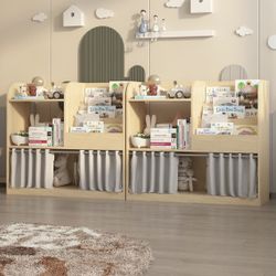 FRIM PRICE—3-Tier Kids Bookshelf and Toy Storage Organizer, Montessori Bookshelf 