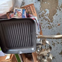 Durable Stainless Steel Handles Non Stick 11" Square Grill Pan-$50