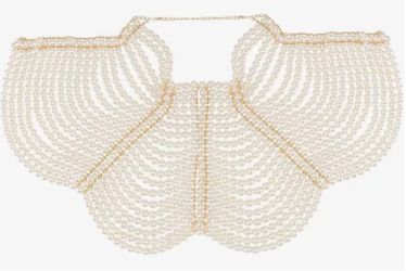 NIB Pearl Shoulder Chain Body Jewelry Elegant Bridal Boudoir Shoulder Piece