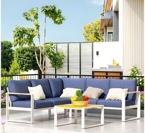 Patio Outdoor Aluminum Patio Furniture Set Brand New Patio Sofa Set Aluminum Outdoor Furniture Set Aluminum Patio Sofa 5 In Cushions 🆕🛺🚚🆕