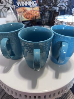 Royal Norfolk Teal Coffee Mugs 