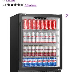 Coolski 23.6'' W 180 Cans (12 oz.) 5.3 Cubic Feet Outdoor Rated Beverage Cooler with Reversible Glass Door