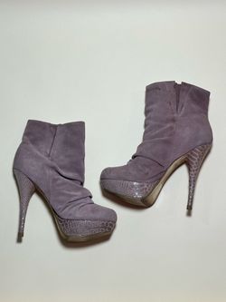Bakers Pink Suede Platform Stiletto Ankle Boots