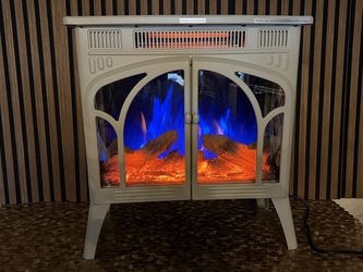Brand New R.W.FLAME Electric Fireplace Heater 25" with Remote, Cathedral Stylish, Different Flame Effects and Log Set Colors, Adjustable SKU554