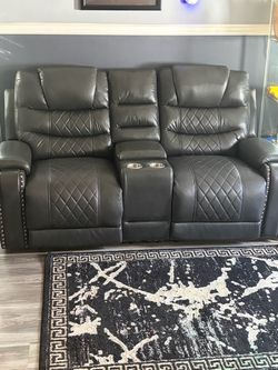 Leather recliner couch