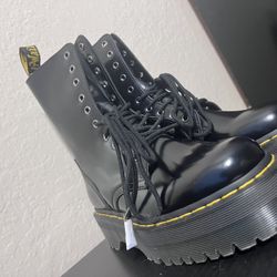 Dr. Martens Black Leather Jadon HI Platform Boots