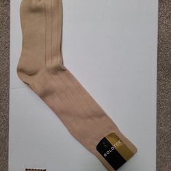 Gold Toe Men's Beige Dress Socks With Tags