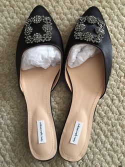 Black Satin Summer flats 