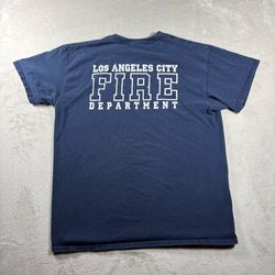 Vintage Los Angeles Fire Department California Men’s L Blue Navy T Shirt USA#5A