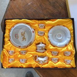 Gold Dragon Tea Cup Set