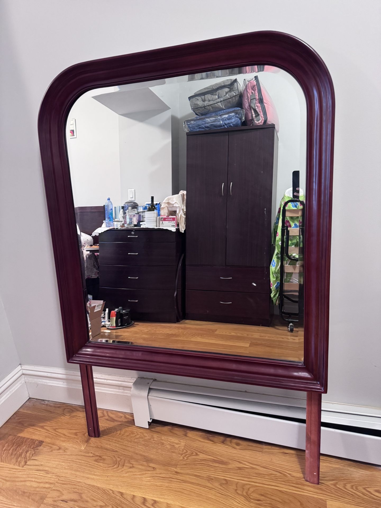 Solid wood mirror