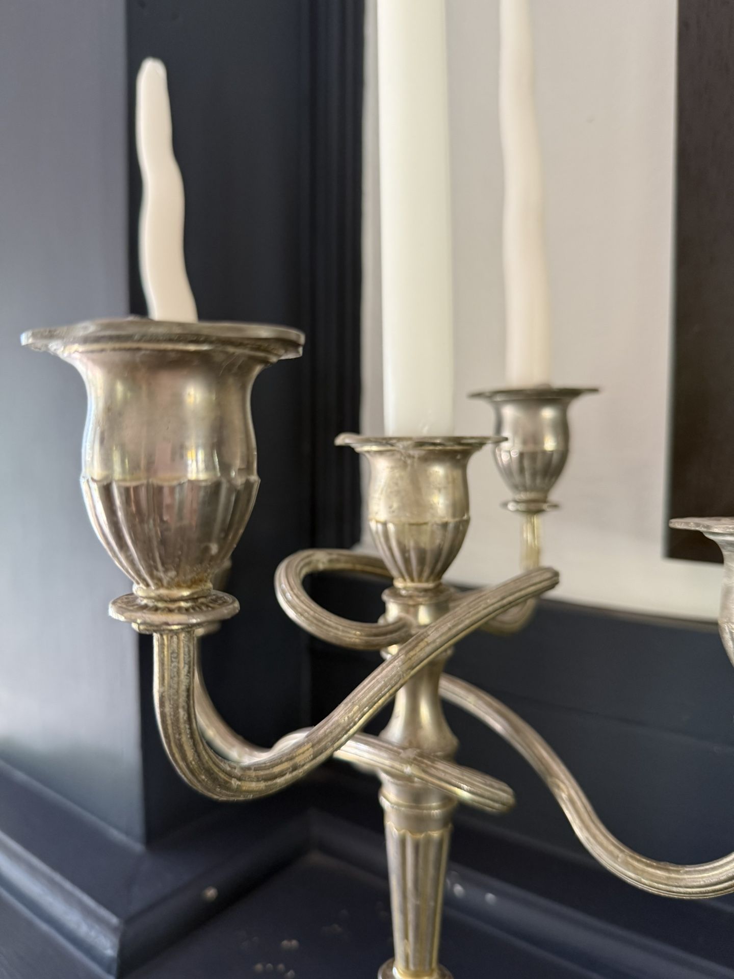 Vintage Pewter 5 Arm Candelabra