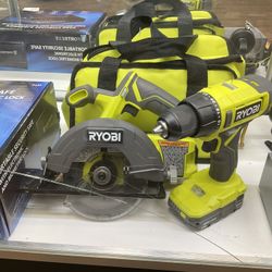 2 ryobi drills, circular saw,battery & charger