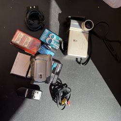 Vntage Sharpe And Cannon Video Cameras Untested