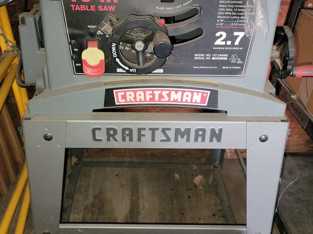 Craftsman Table Saw 2.7 Hp