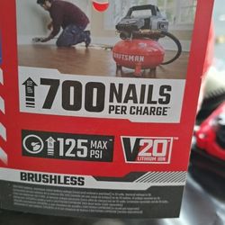 CRAFTSMAN 2.5 Gal Pancake  Cordless With 20v Battery W