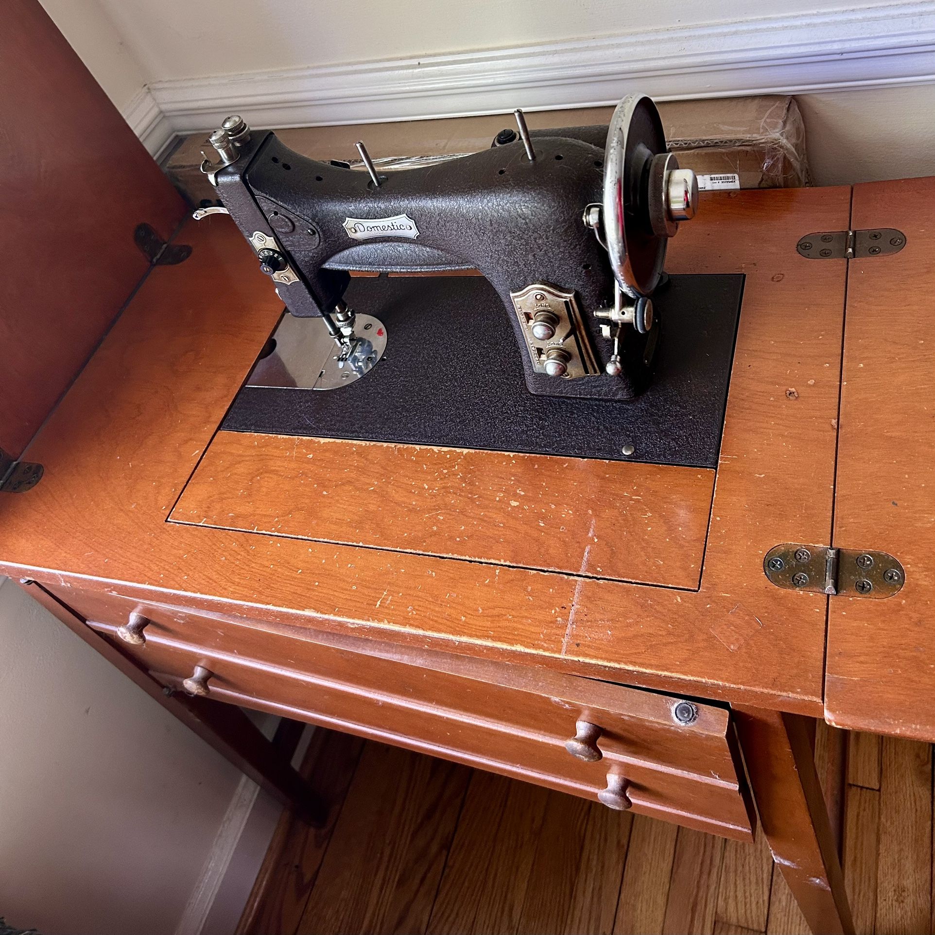 Wooden Sewing Table with Storage