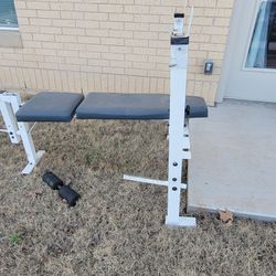 Weight Lifting Bench And Plates