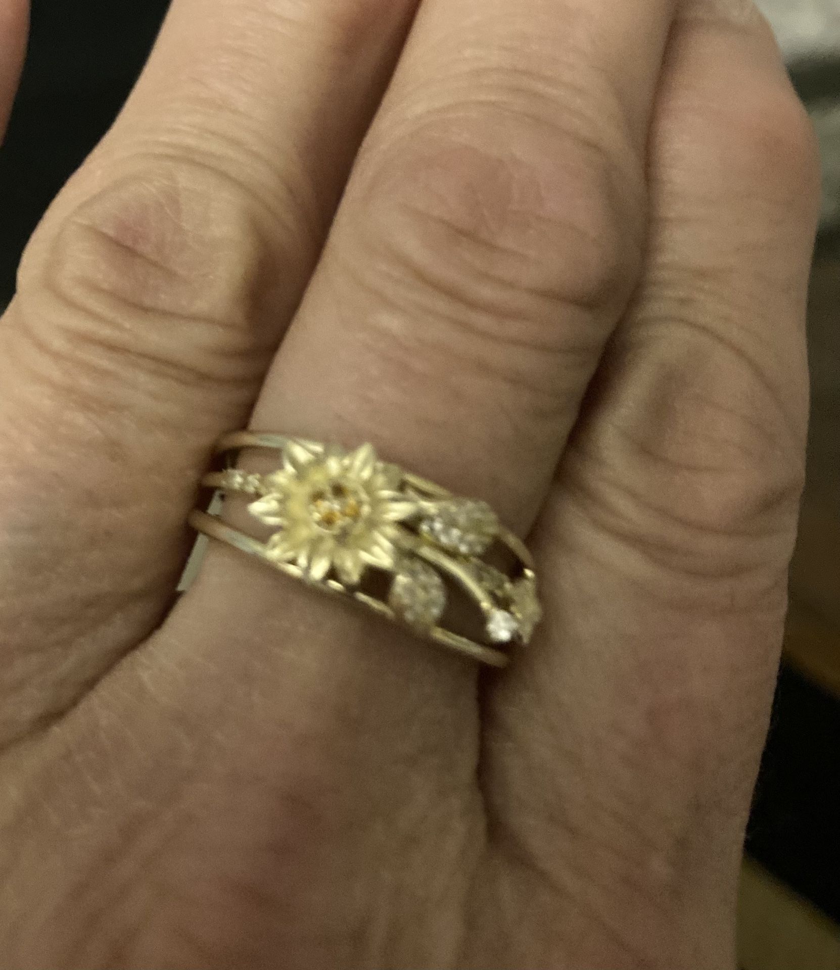 Flower And Leaf Stack Ring