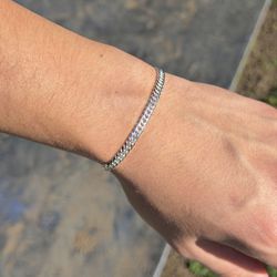 Silver Double Link Bracelet 7”