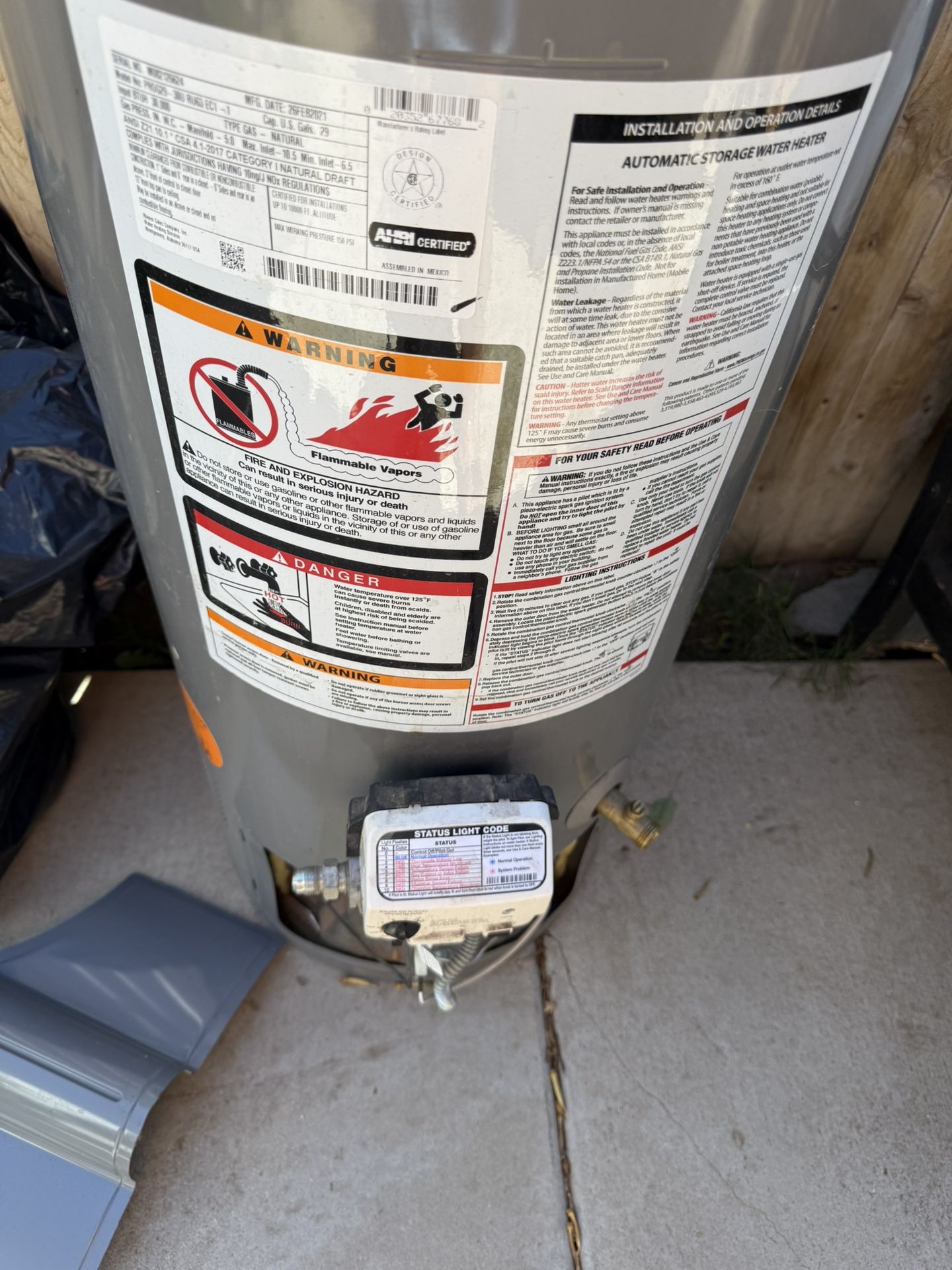80 Tank Gas Water Heater