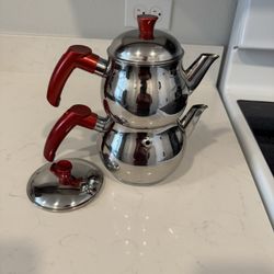 Stainless Steel Turkish Tea Pot Set 