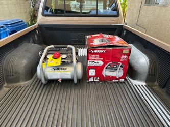 NEW HUSKY 2 Gal. 135 PSI Portable Electric Quiet Jobsite Air Compressor w/Dual Pressure Gauges & 1-Quick Coupler