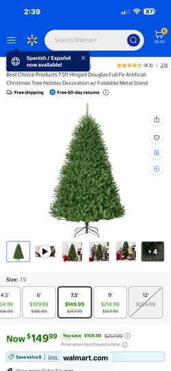 Artificial 7.5 ft. Christmas Tree