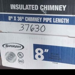 New 8"×36" Insulated chimney pipe for woodstove or fireplace