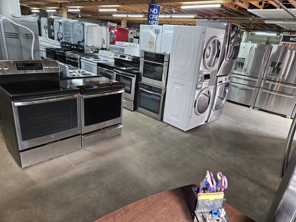 Huge Sale Store Full Of Nice Lightly Used Refurbished Reconditioned Certified Washer Dryer Refrigerator Oven Stove Stackable Free Warranty Appliances 