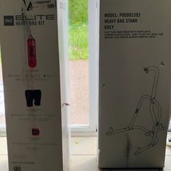 Heavy Bag With Gloves And The Stand