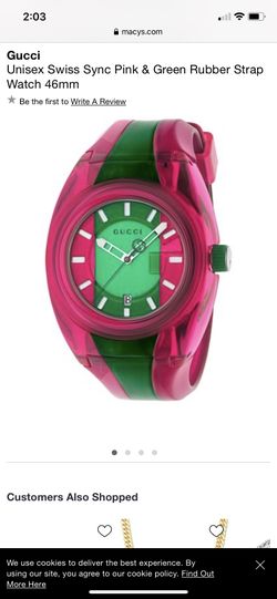 Gucci Swiss sync pink and green rubber watch