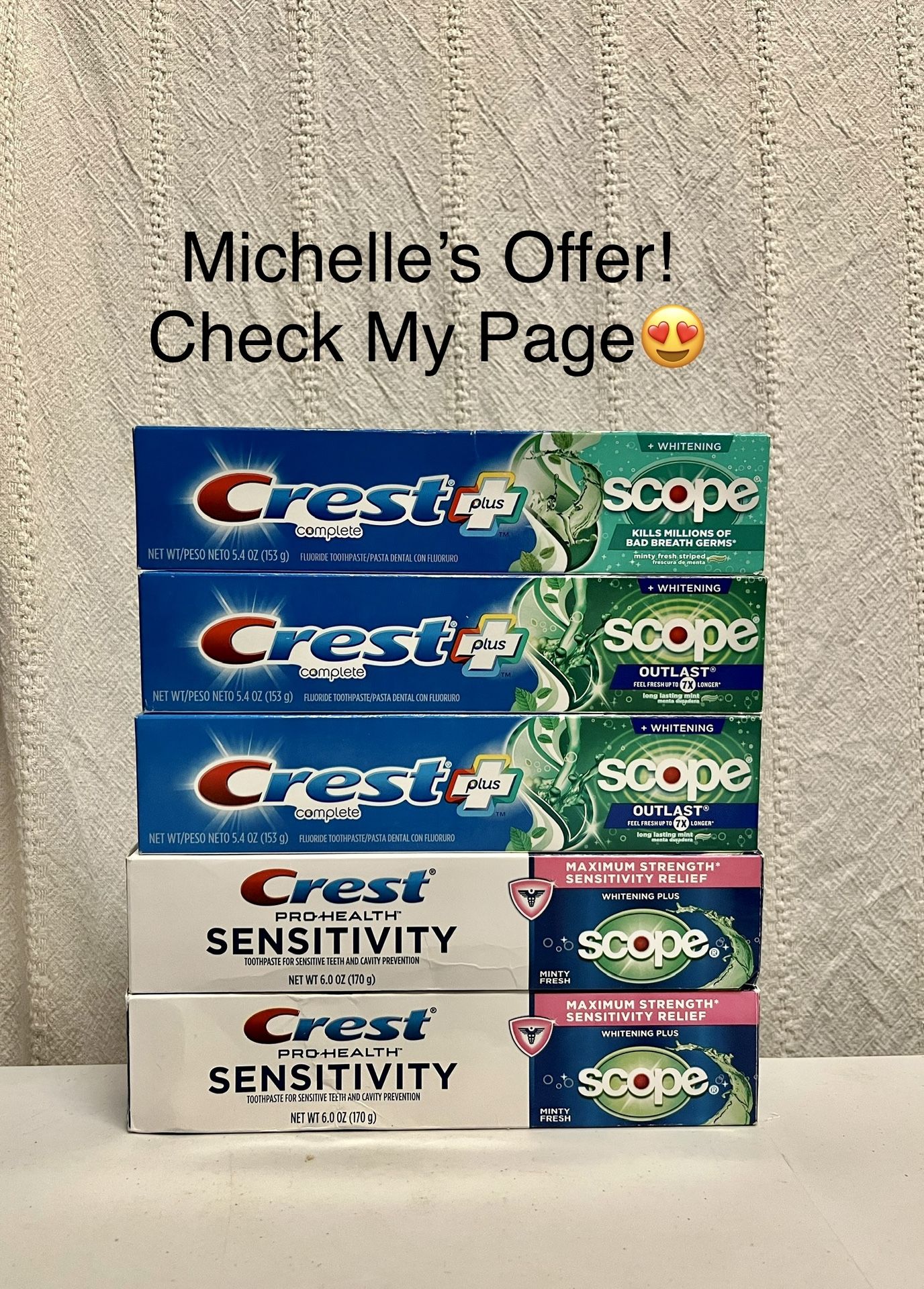 Crest Sensitivity Whitening Plus Scope Toothpaste Minty Fresh