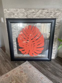Framed Monstera Leaf Shadow Box Wall Art