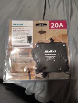 Siemens 20A Plug-On Neutral Dual Function AFCI/GFCI Breaker Q120DFNP