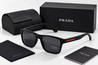 Prada Polarized Sunglasses Black Square Frame