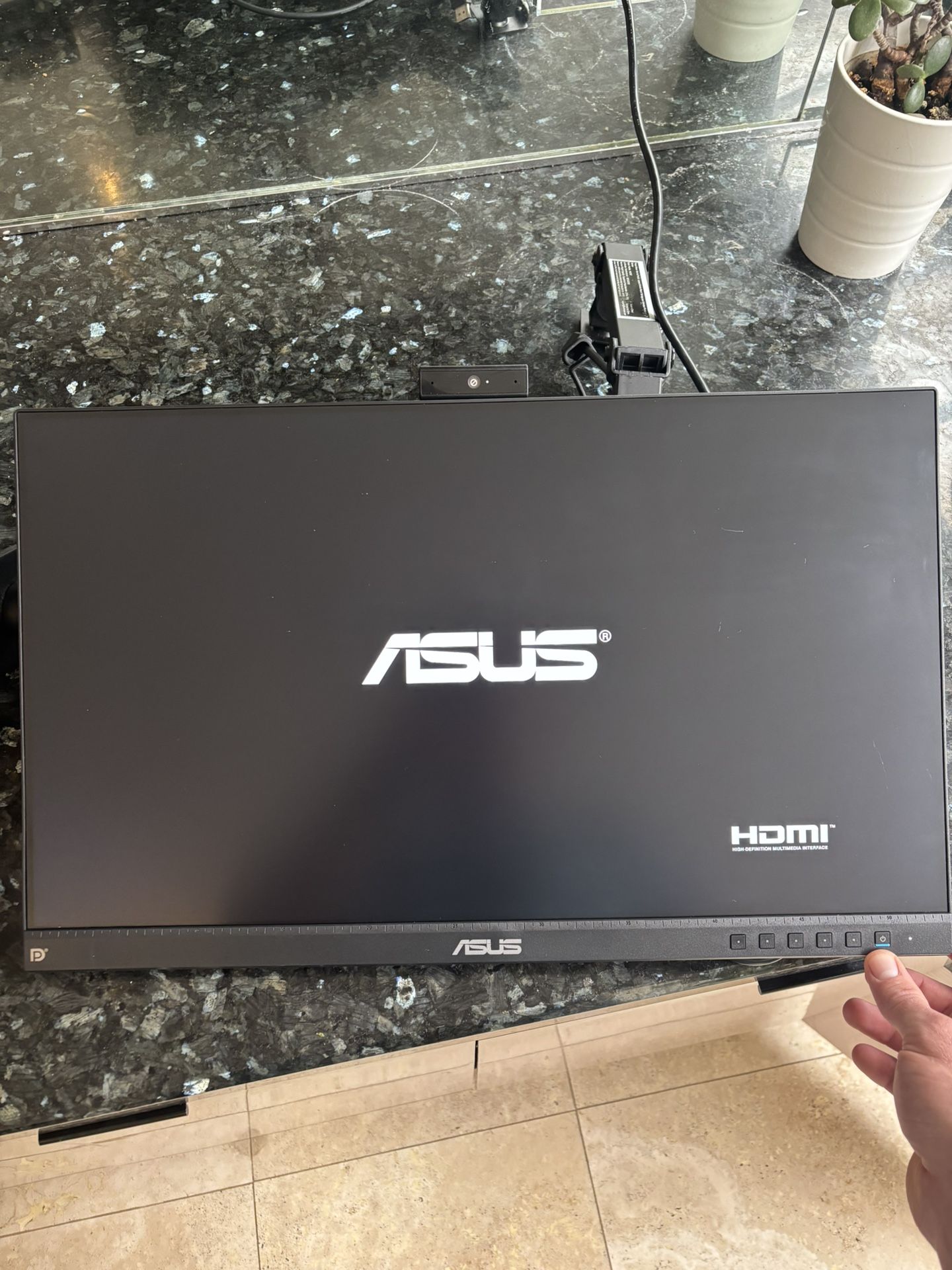 Asus 24” Computer Monitor, Webcam, & Swing Mount + Cables