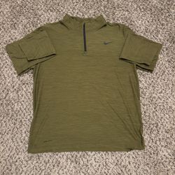 Nike green and black Dri-Fit quarter zip pullover