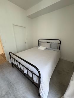 Queen Bed Frame + 12” Memory Foam Mattress  – Excellent Condition