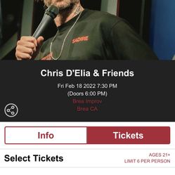 Chris Delia Brea Improv 2 Tickets 2/18 Friday