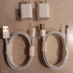 Two 6ft Charger Cables & Two Wall Adapters