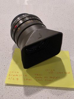 Leica Elmarit R f/2.8 28mm With Lens Hood Original Safari Olive Edition Rare