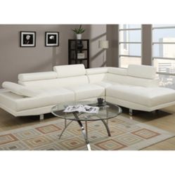 Gorgeous White Colored 2 piece Sectional Set